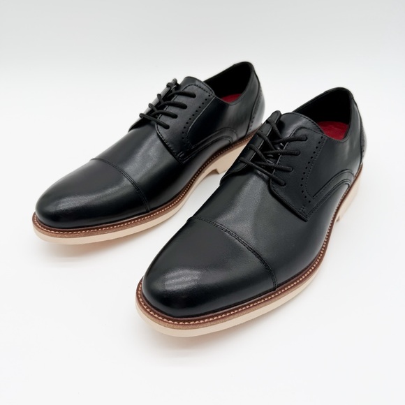 Stacy Adams Wesbridge Leather Cap Toe Oxford Dress Shoes Lace-Up Black 7.5 NEW
